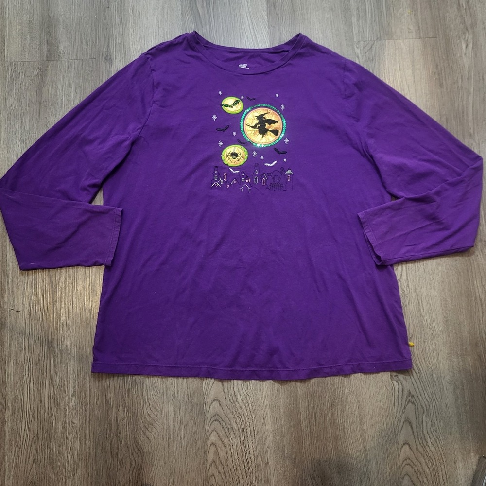 Halloween Women's Long Sleeve Shirt Size 2xl   18-20 Purple